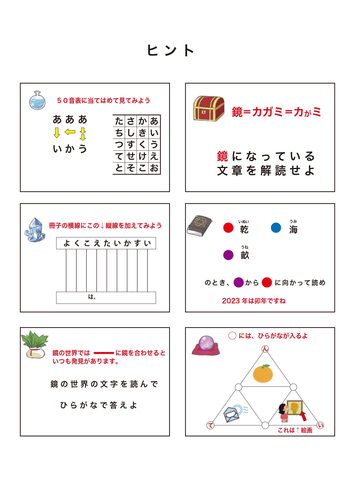 すいたうん｜JR吹田駅周辺商店街ポータルサイト | 【ヒントと回答】謎解きゲーム すいたんと鏡の世界 2023年10月